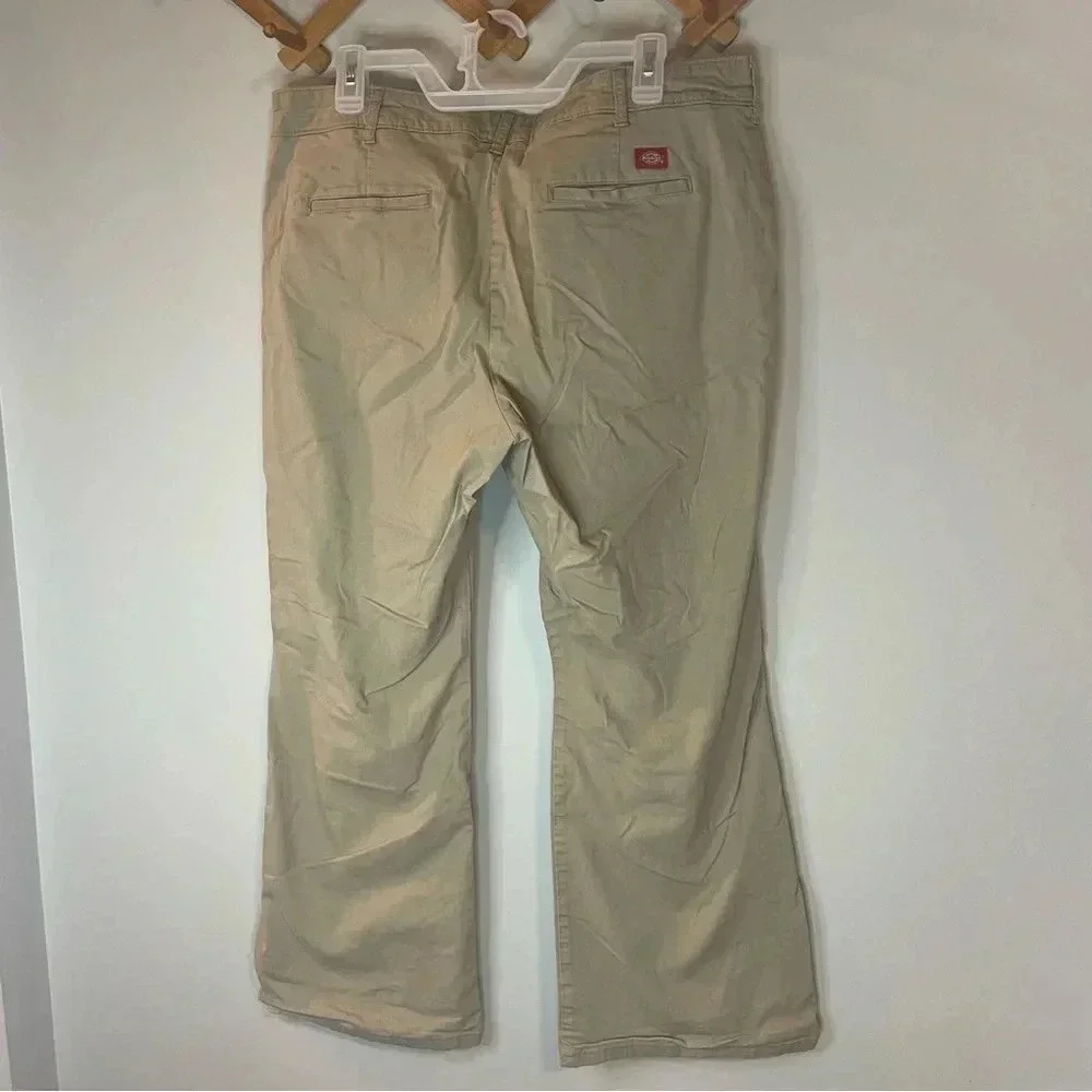 Dickies Crafted for Women slim fit khaki bootcut pants women’s size 18 short
